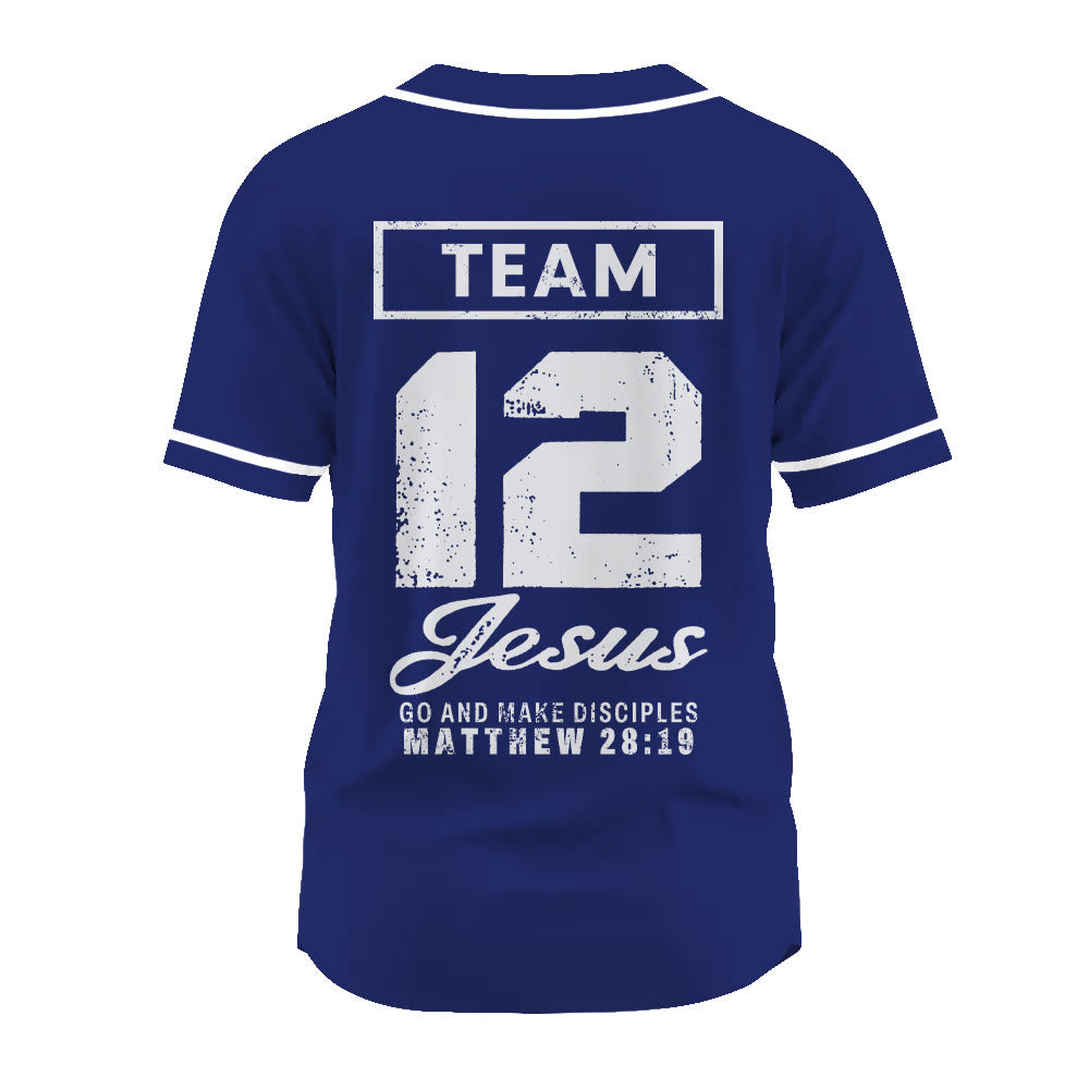 Christianartworkshop Matthew 28:19 Team Jesus Go and Make Disciples Unisex Baseball Jersey - image 6