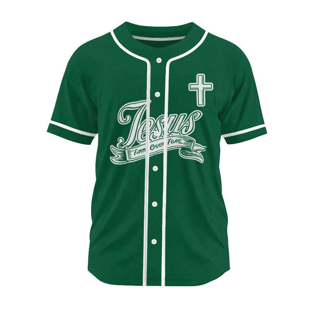 Christianartworkshop Inspirational Jesus Faith Over Fear Unisex Baseball Jersey with Praying Hands  - image 19