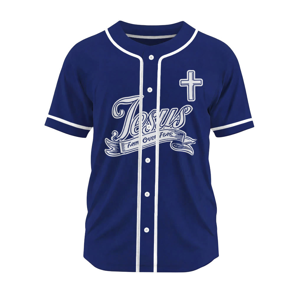 Christianartworkshop Inspirational Jesus Faith Over Fear Unisex Baseball Jersey with Praying Hands  - image 13
