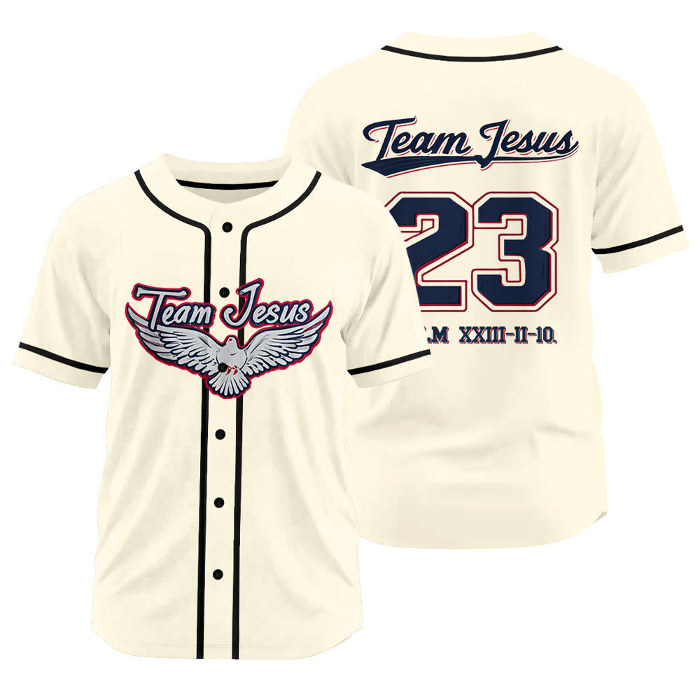 Christianartworkshop Team Jesus Dove of the Holy Spirit Unisex Baseball Jersey - Apricot - 3XL - image 17