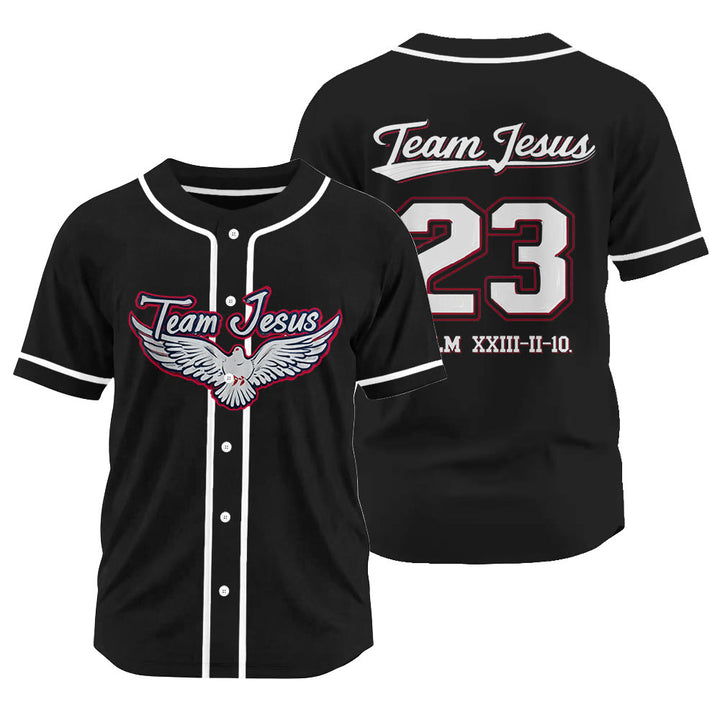 Christianartworkshop Team Jesus Dove of the Holy Spirit Unisex Baseball Jersey - Black - 3XL - image 8