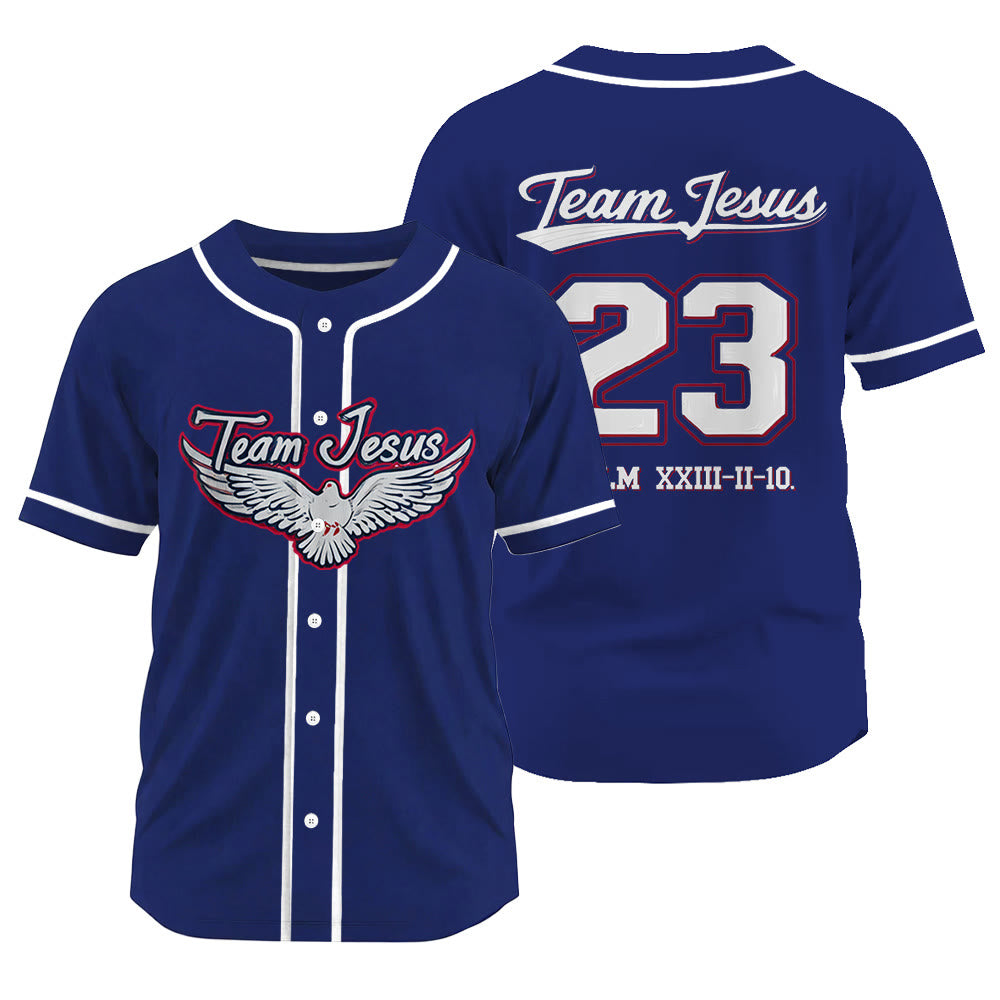 Christianartworkshop Team Jesus Dove of the Holy Spirit Unisex Baseball Jersey - Navy Blue - 3XL - image 0