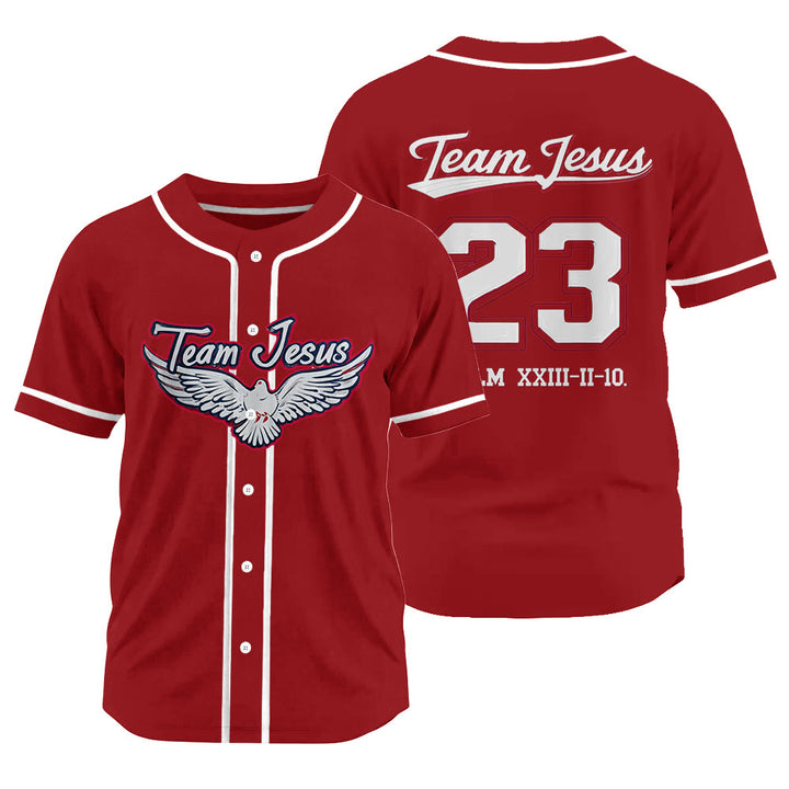 Christianartworkshop Team Jesus Dove of the Holy Spirit Unisex Baseball Jersey - Red - 3XL - image 14