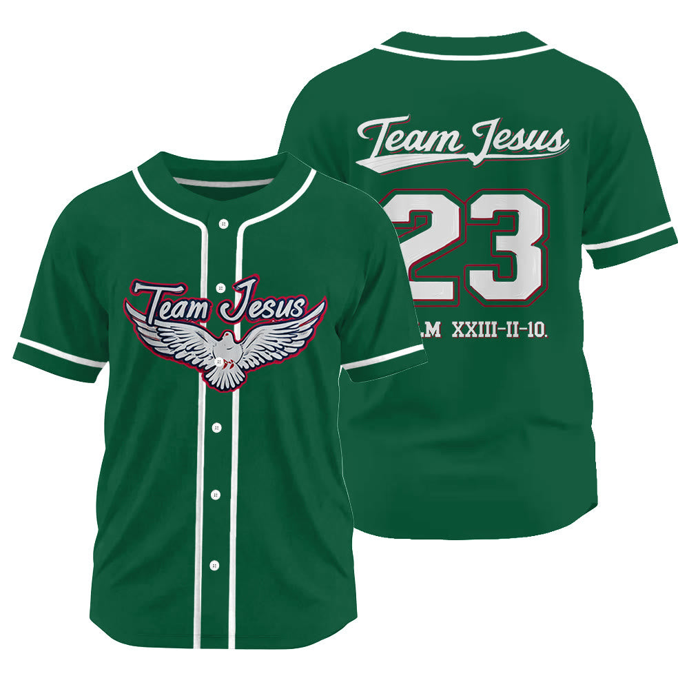 Christianartworkshop Team Jesus Dove of the Holy Spirit Unisex Baseball Jersey - Green - 3XL - image 20