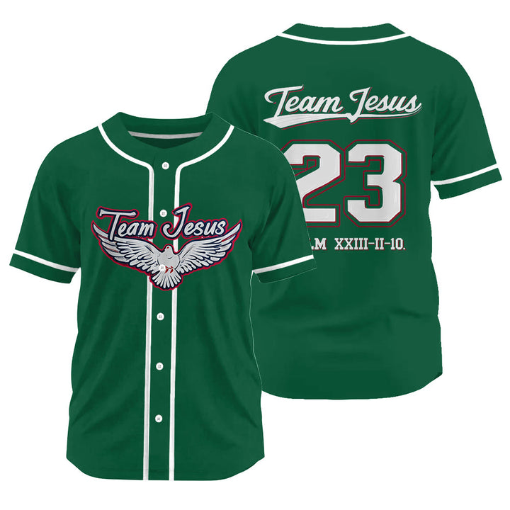 Christianartworkshop Team Jesus Dove of the Holy Spirit Unisex Baseball Jersey - Green - 3XL - image 20
