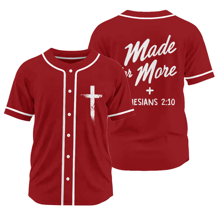 Christianartworkshop Faith-Driven Made for More Ephesians 2:10 Unisex Baseball Jersey - Red - 3XL - image 17