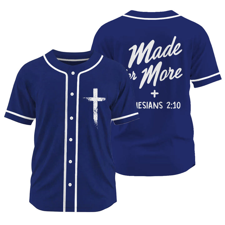 Christianartworkshop Faith-Driven Made for More Ephesians 2:10 Unisex Baseball Jersey - Navy Blue - 3XL - image 14