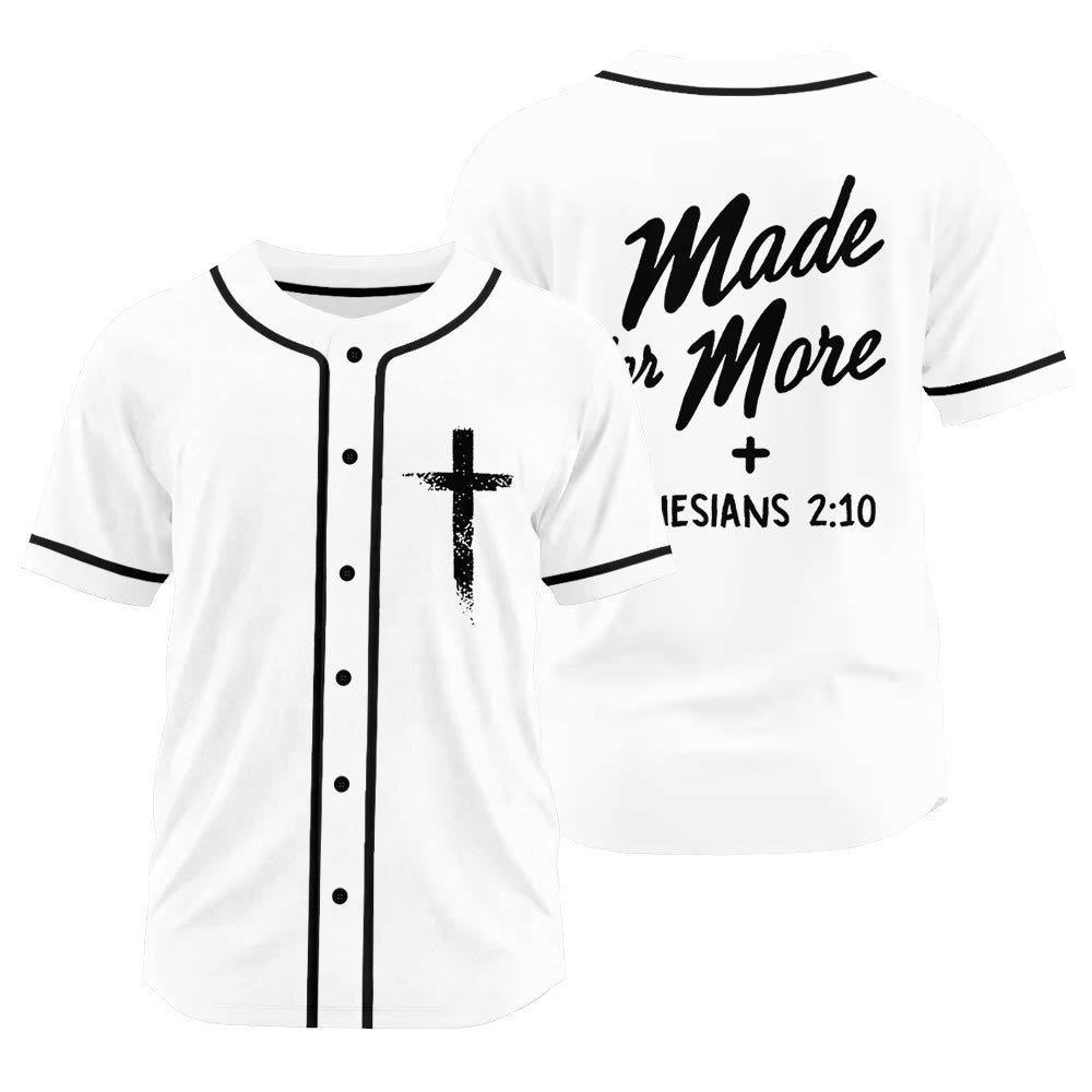 Christianartworkshop Faith-Driven Made for More Ephesians 2:10 Unisex Baseball Jersey - White - 3XL - image 8