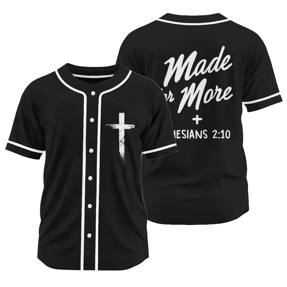 Christianartworkshop Faith-Driven Made for More Ephesians 2:10 Unisex Baseball Jersey - Black - 3XL - image 0