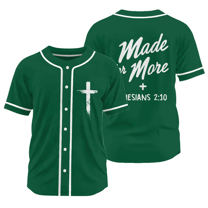 Christianartworkshop Faith-Driven Made for More Ephesians 2:10 Unisex Baseball Jersey - Green - 3XL - image 20