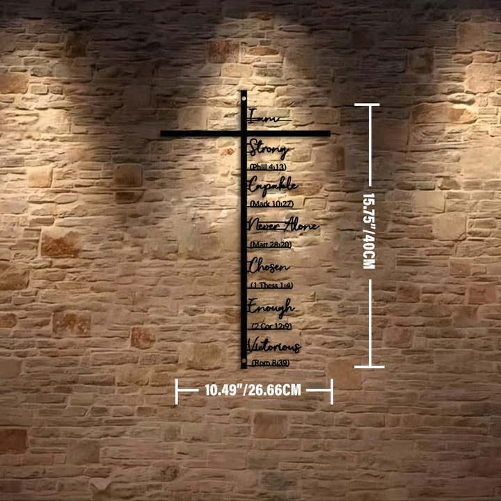 Christianartworkshop Biblical Verse Cross Metal Wall Decor: Daily Faith Reminder - Black - 10.49''*15.75''/26.66*40cm - image 3