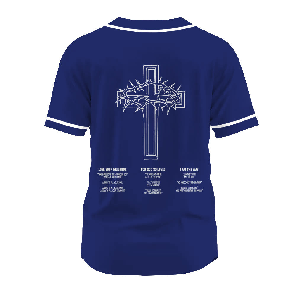 Christianartworkshop Inspirational Team Jesus & Crown of Thorns Unisex Baseball Jersey - image 12