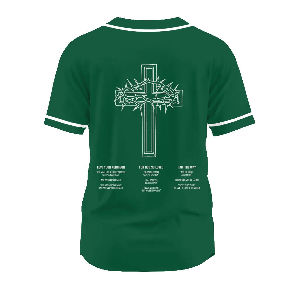 Christianartworkshop Inspirational Team Jesus & Crown of Thorns Unisex Baseball Jersey - image 15