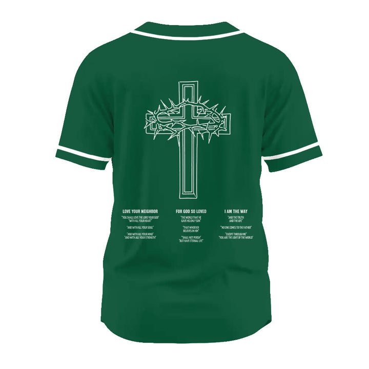 Christianartworkshop Inspirational Team Jesus & Crown of Thorns Unisex Baseball Jersey - image 15