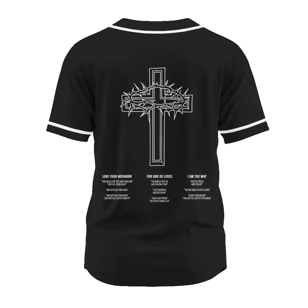 Christianartworkshop Inspirational Team Jesus & Crown of Thorns Unisex Baseball Jersey - image 9