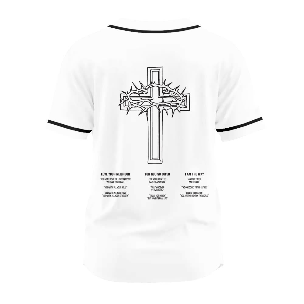 Christianartworkshop Inspirational Team Jesus & Crown of Thorns Unisex Baseball Jersey - image 21