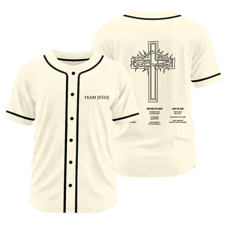 Christianartworkshop Inspirational Team Jesus & Crown of Thorns Unisex Baseball Jersey - Apricot - 3XL - image 17