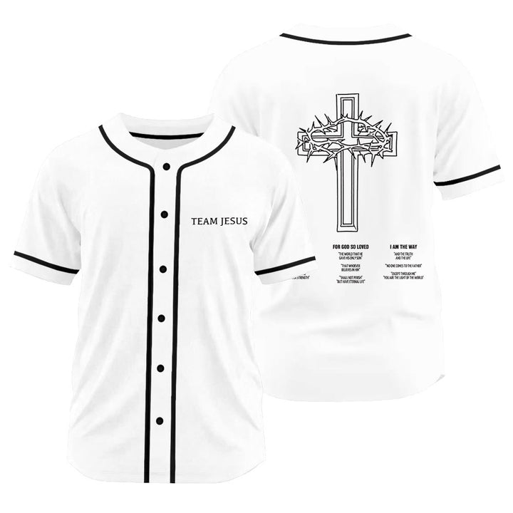 Christianartworkshop Inspirational Team Jesus & Crown of Thorns Unisex Baseball Jersey - White - 3XL - image 20