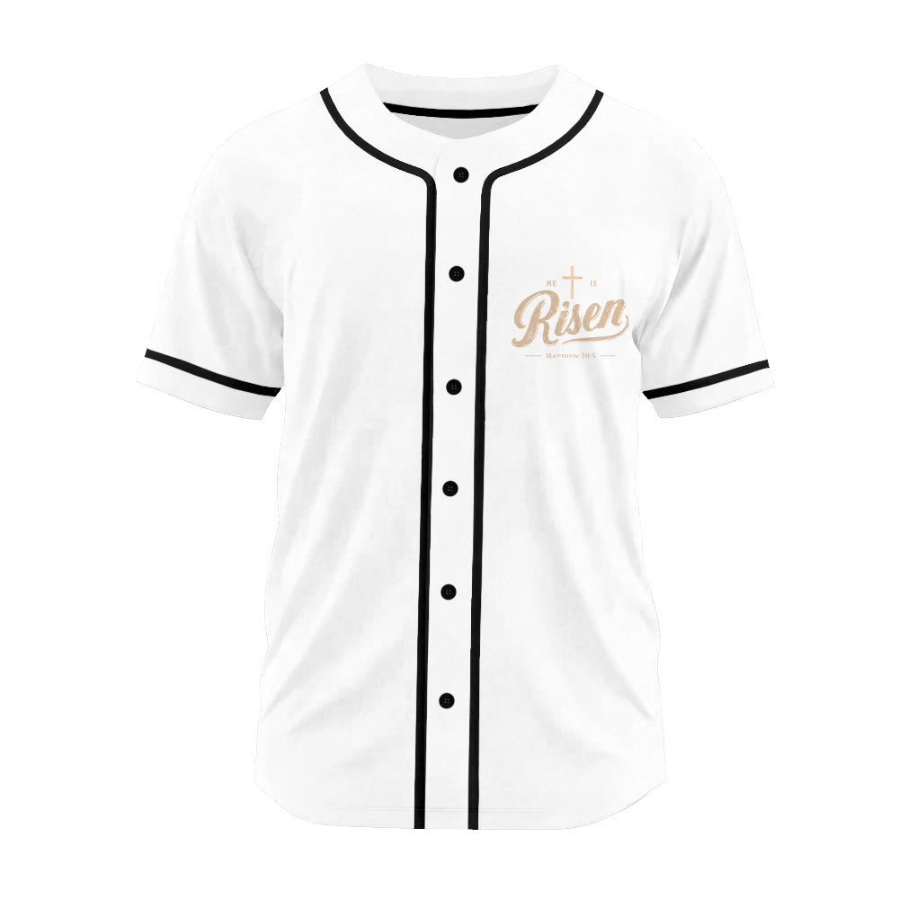 Christianartworkshop He Is Risen Resurrection Cross Baseball Jersey - image 13