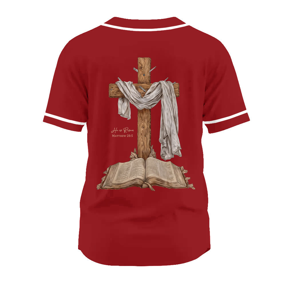 Christianartworkshop He Is Risen Resurrection Cross Baseball Jersey - image 21