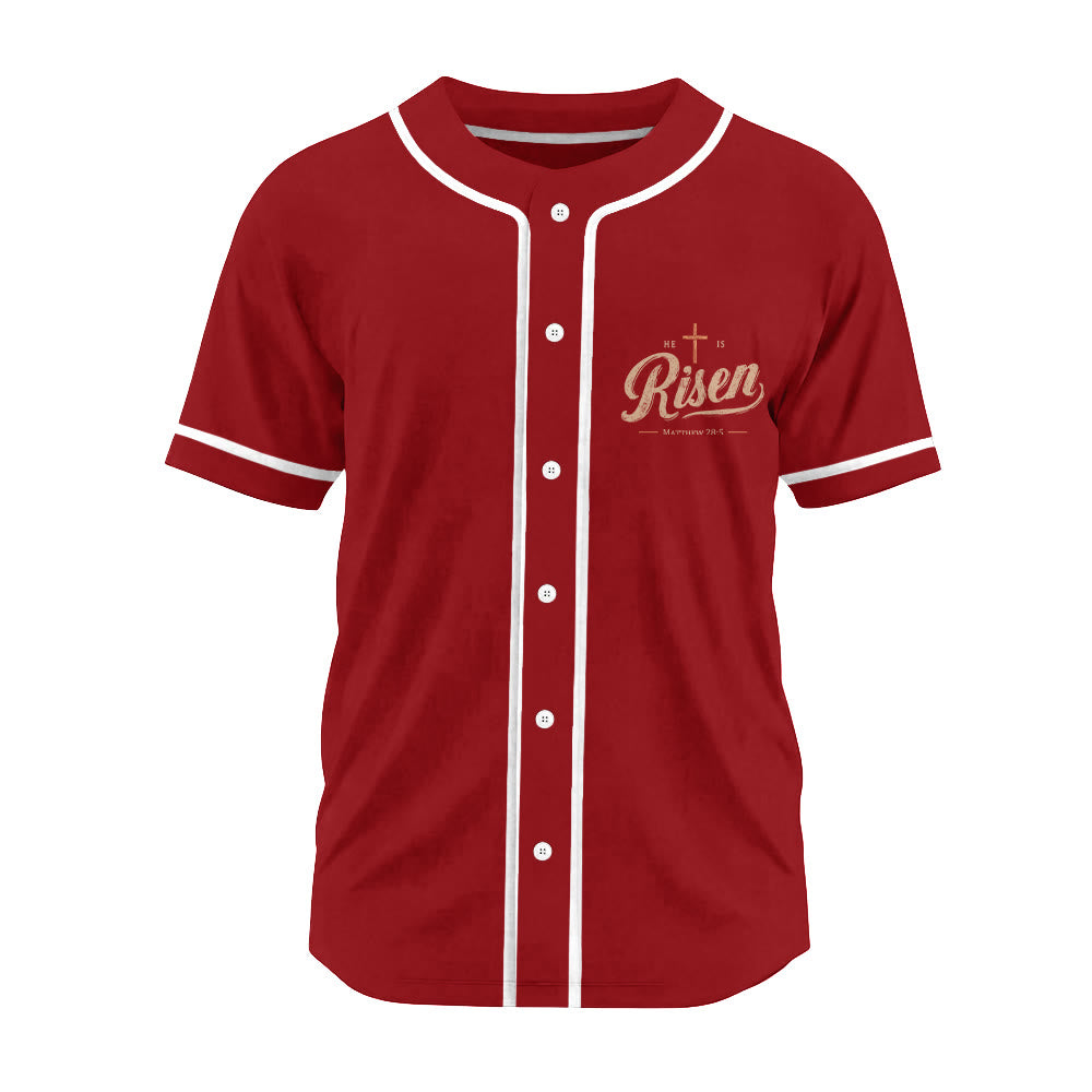 Christianartworkshop He Is Risen Resurrection Cross Baseball Jersey - image 22