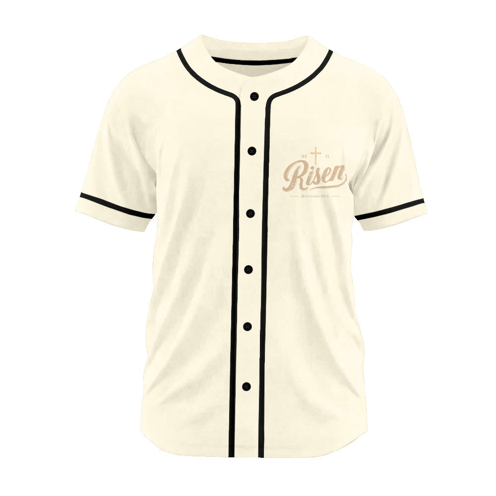 Christianartworkshop He Is Risen Resurrection Cross Baseball Jersey - image 6