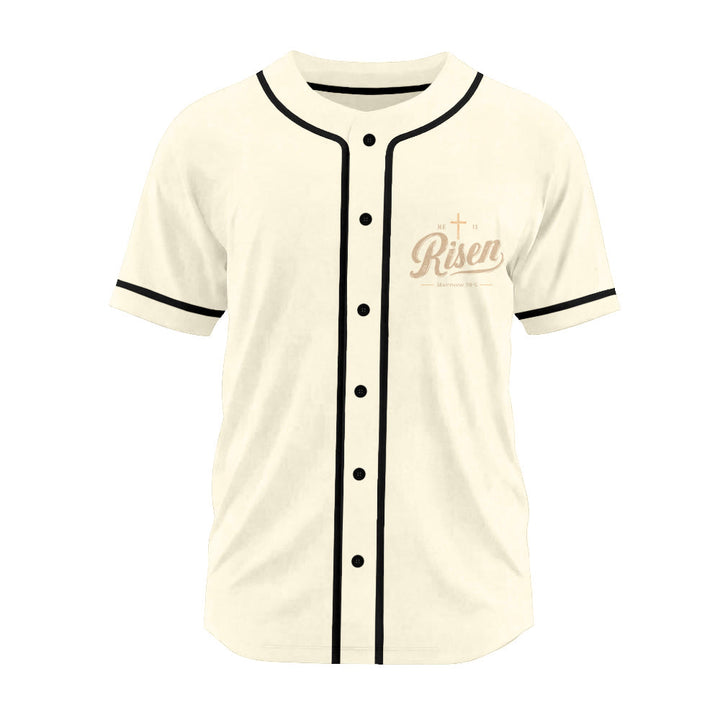 Christianartworkshop He Is Risen Resurrection Cross Baseball Jersey - image 6