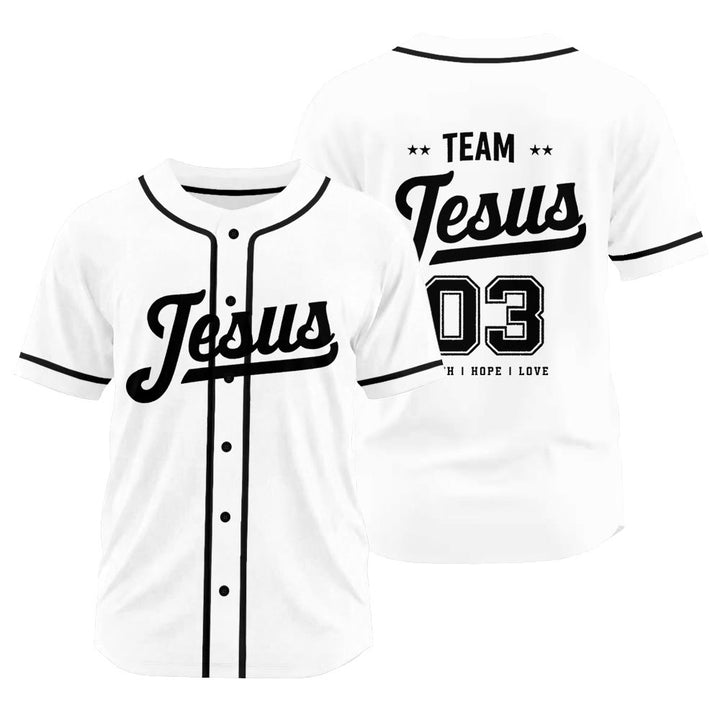 Christianartworkshop Retro Athletic Team Jesus Faith Hope Love Unisex Baseball Jersey - White - 3XL - image 14