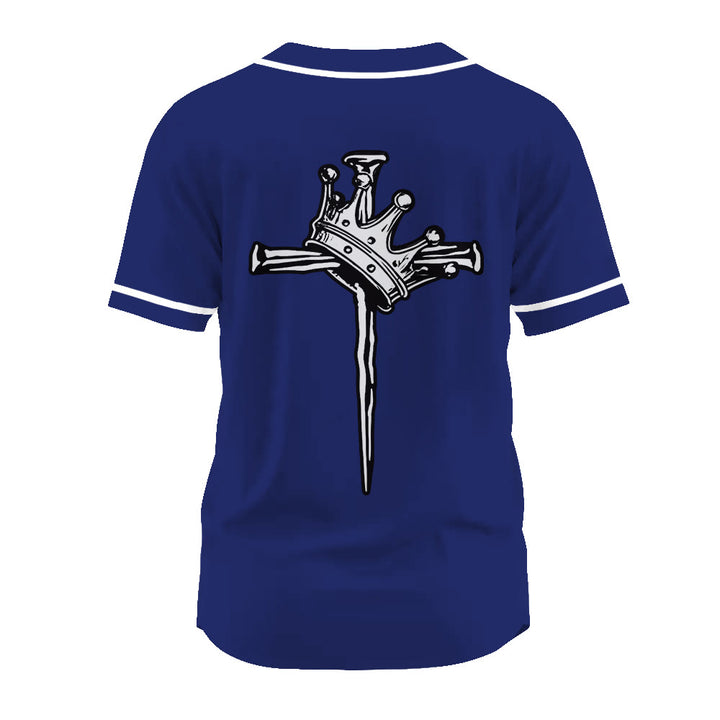 Christianartworkshop Jesus King of Kings Crown and Cross Unisex Baseball Jersey - image 15