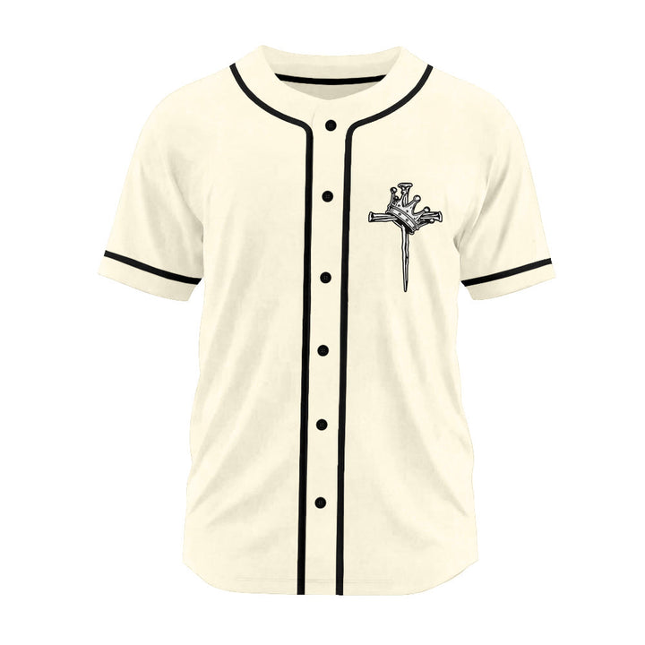Christianartworkshop Jesus King of Kings Crown and Cross Unisex Baseball Jersey - image 13
