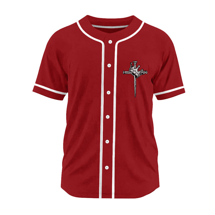 Christianartworkshop Jesus King of Kings Crown and Cross Unisex Baseball Jersey - image 22
