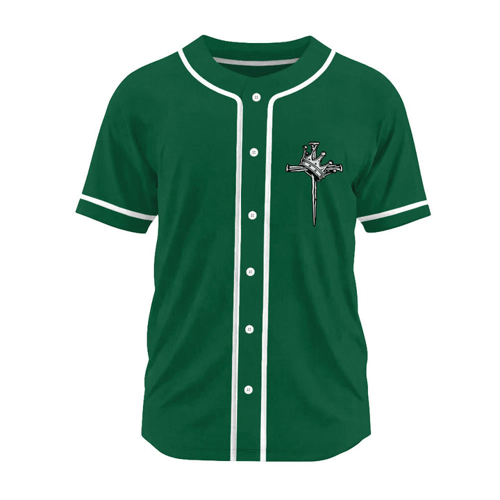 Christianartworkshop Jesus King of Kings Crown and Cross Unisex Baseball Jersey - image 19