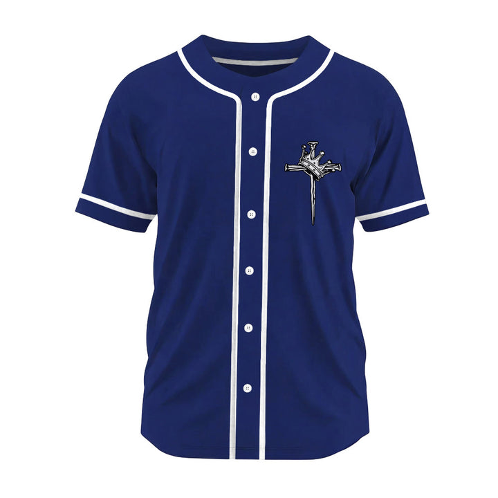Christianartworkshop Jesus King of Kings Crown and Cross Unisex Baseball Jersey - image 16