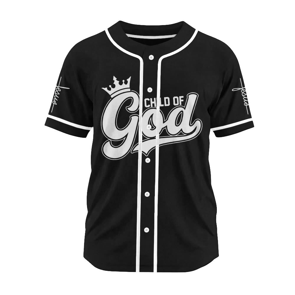Christianartworkshop Retro Script Child of God Crown Custom Baseball Jersey - image 5