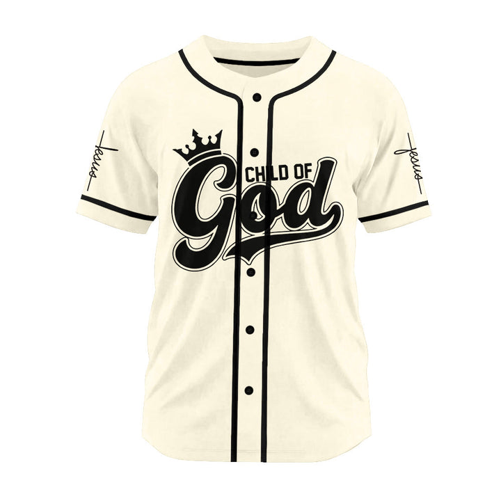 Christianartworkshop Retro Script Child of God Crown Custom Baseball Jersey - image 13