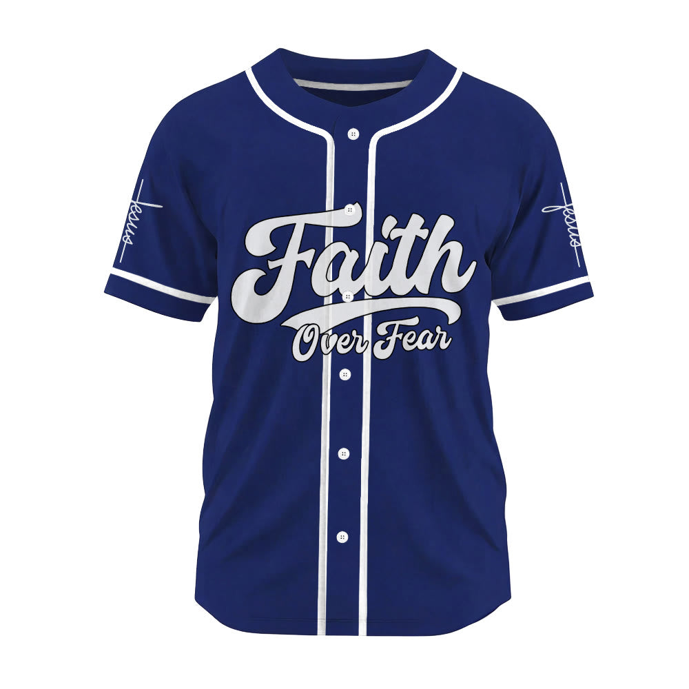 Christianartworkshop Inspirational Faith Over Fear Identity Proclamation Custom Baseball Jersey - image 9