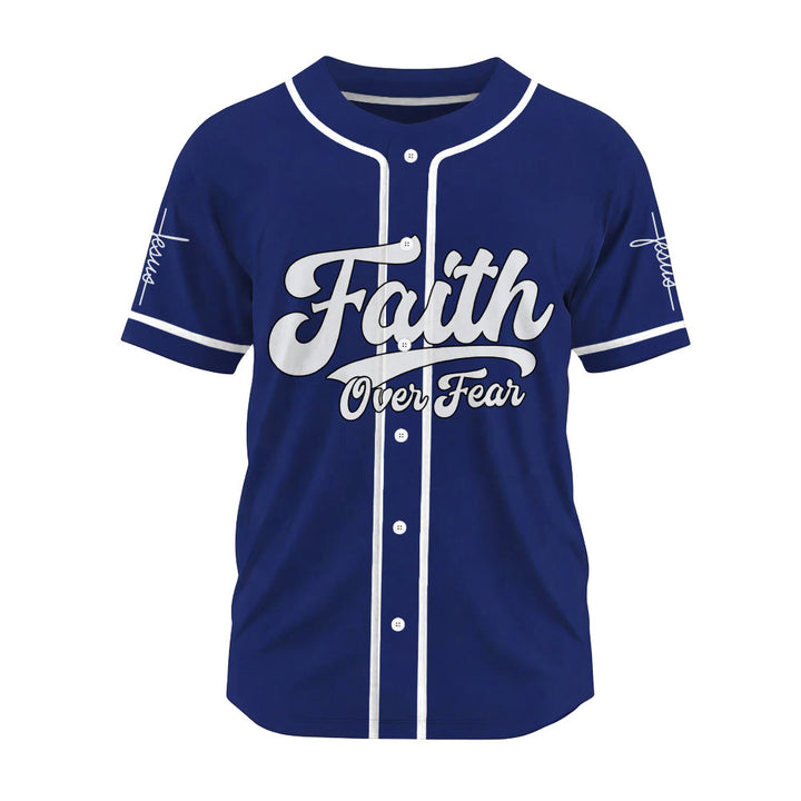 Christianartworkshop Inspirational Faith Over Fear Identity Proclamation Custom Baseball Jersey - image 9