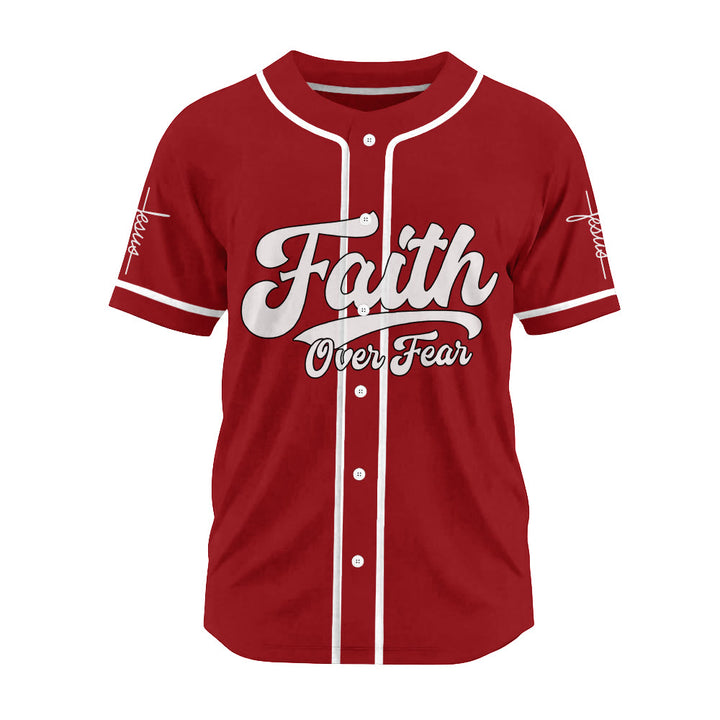 Christianartworkshop Inspirational Faith Over Fear Identity Proclamation Custom Baseball Jersey - image 18
