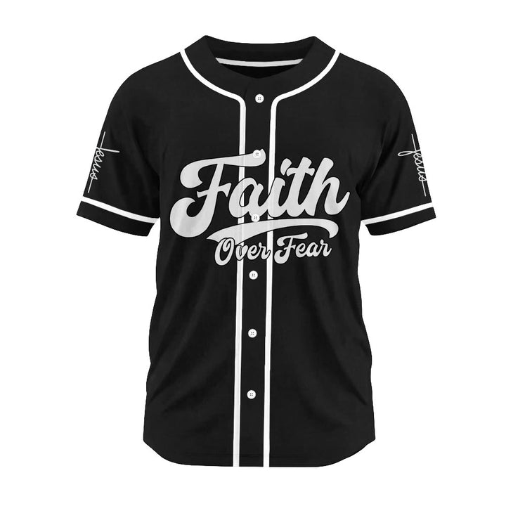 Christianartworkshop Inspirational Faith Over Fear Identity Proclamation Custom Baseball Jersey - image 12