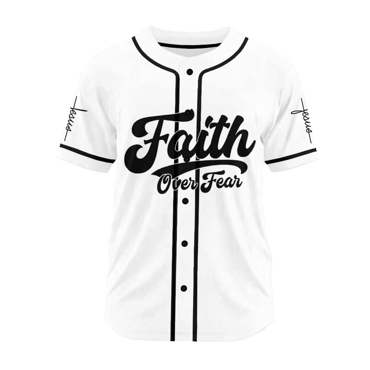 Christianartworkshop Inspirational Faith Over Fear Identity Proclamation Custom Baseball Jersey - image 5