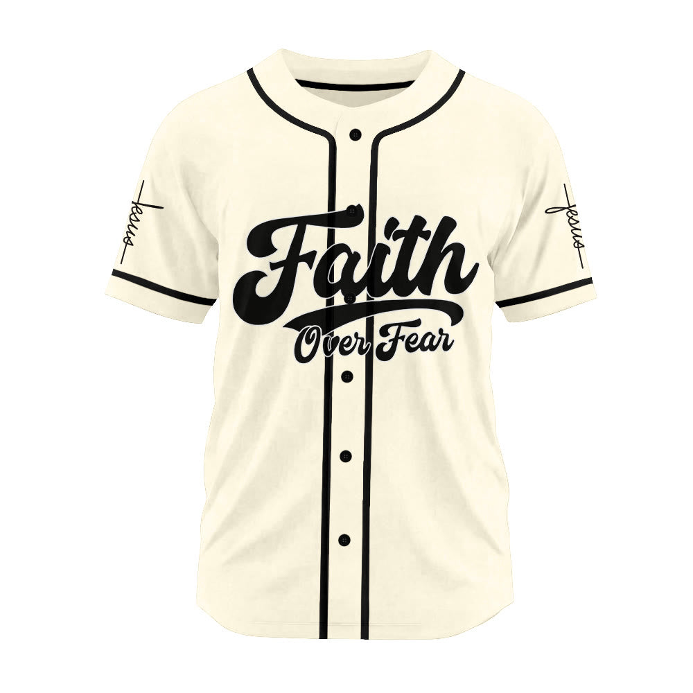 Christianartworkshop Inspirational Faith Over Fear Identity Proclamation Custom Baseball Jersey - image 15