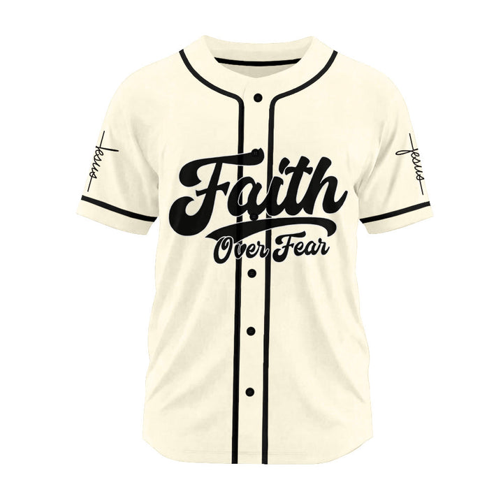 Christianartworkshop Inspirational Faith Over Fear Identity Proclamation Custom Baseball Jersey - image 15