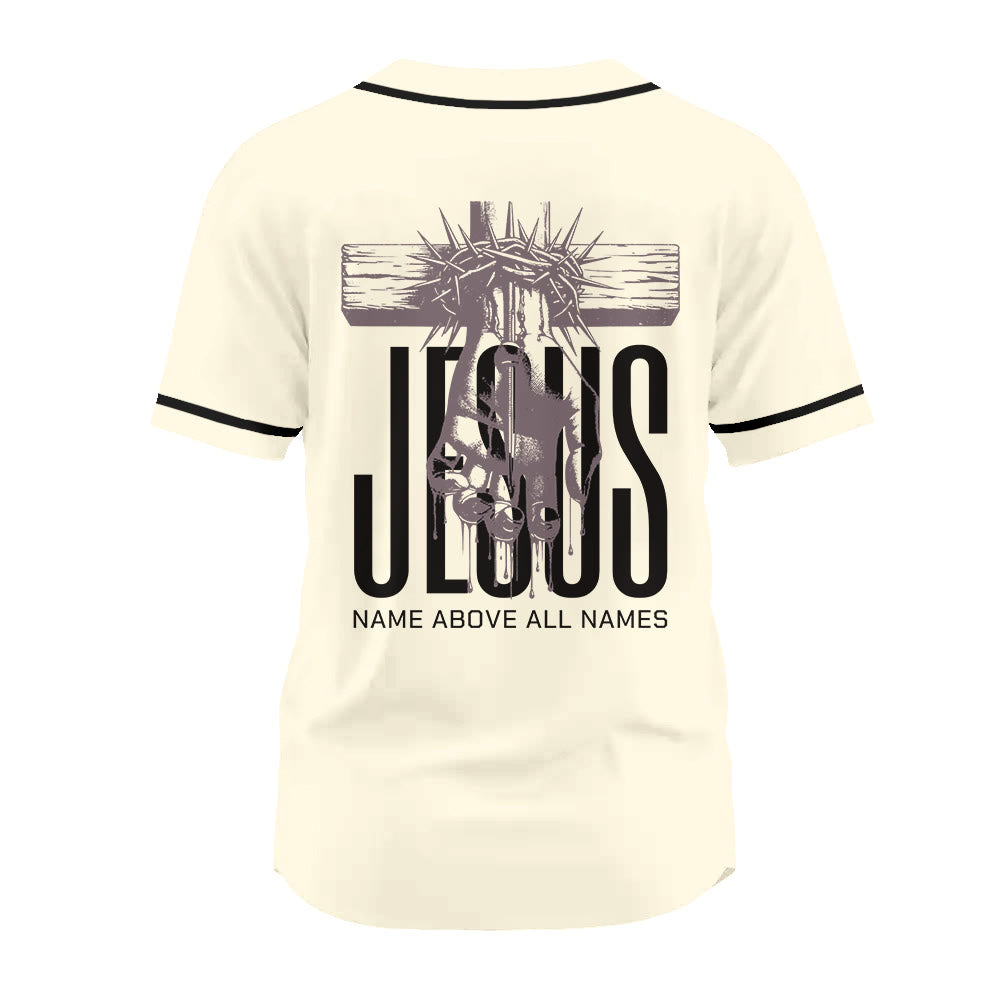 Christianartworkshop Jesus Name Above All Names Faith Statement Unisex Baseball Jersey - image 9