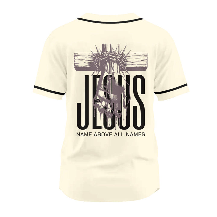 Christianartworkshop Jesus Name Above All Names Faith Statement Unisex Baseball Jersey - image 9