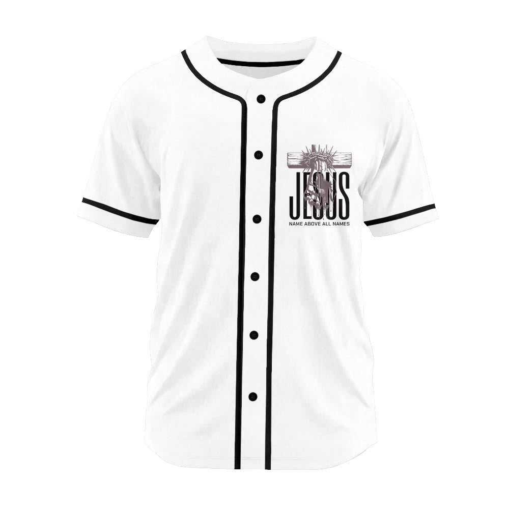 Christianartworkshop Jesus Name Above All Names Faith Statement Unisex Baseball Jersey - image 6