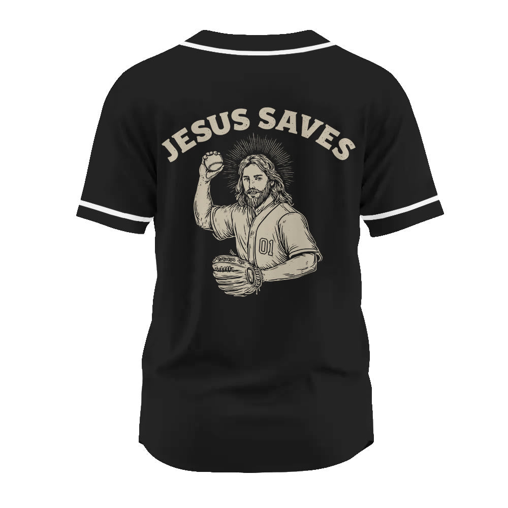 Christianartworkshop Baseball Faith Jesus Saves Unisex Baseball Jersey - image 12