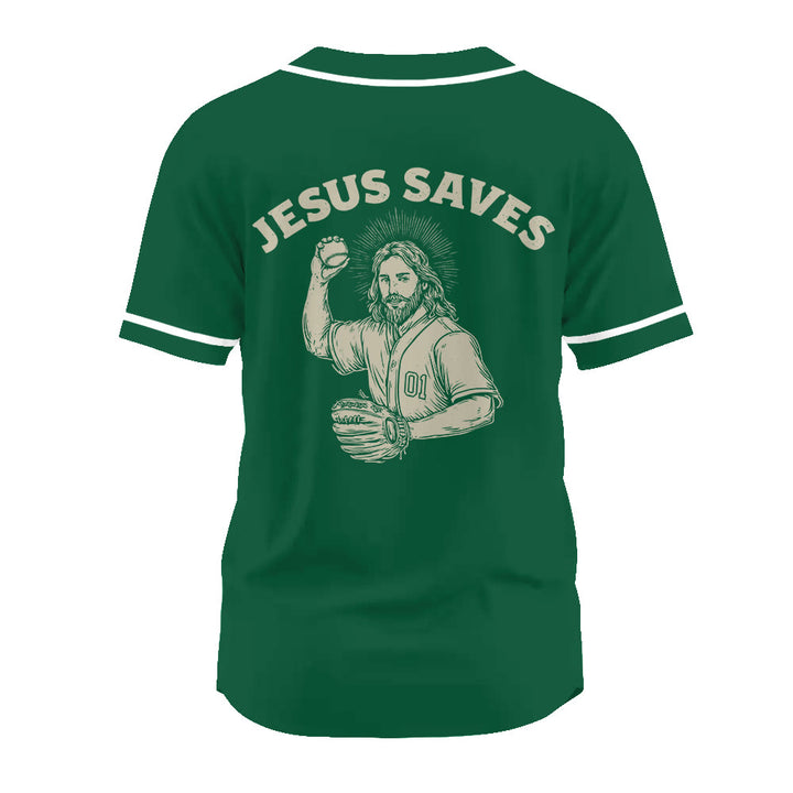 Christianartworkshop Baseball Faith Jesus Saves Unisex Baseball Jersey - image 5
