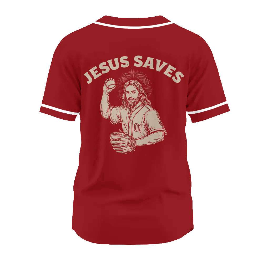 Christianartworkshop Baseball Faith Jesus Saves Unisex Baseball Jersey - image 15