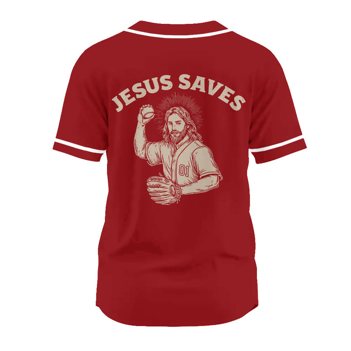 Christianartworkshop Baseball Faith Jesus Saves Unisex Baseball Jersey - image 15