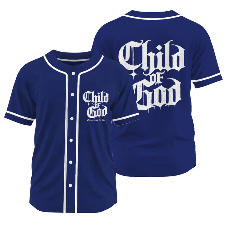 Christianartworkshop Galatians 3:26 Child of God Faith Statement Unisex Baseball Jersey - Navy Blue - 3XL - image 14